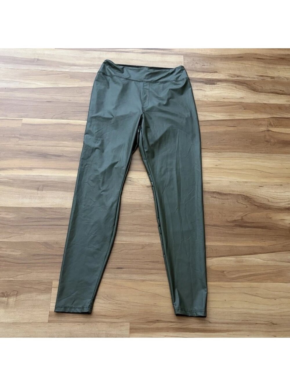 Offline by Aerie Real Luxe Faux Leather XL High Waisted Leggings Olive Green